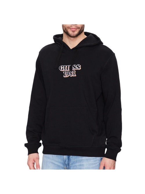 Guess geborduurd zwart heren hoodie - Kiabi