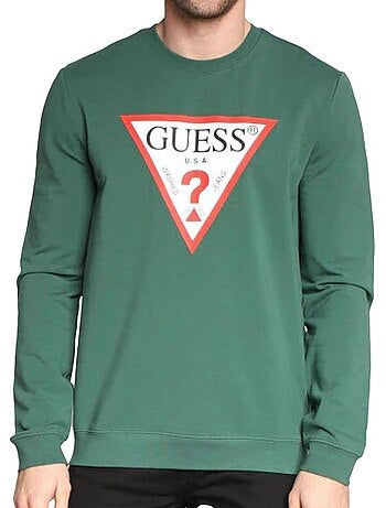 Guess heren sweatshirt met driehoekig logo - marineblauw