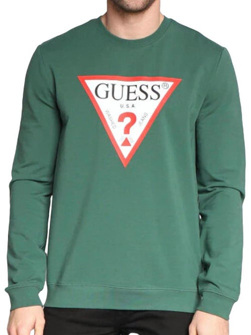 Guess groene heren sweatshirt met driehoek logo - Kiabi Guess groene heren sweatshirt met driehoek logo - Kiabi
