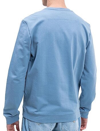 Guess heren sweatshirt met driehoekig logo - marineblauw