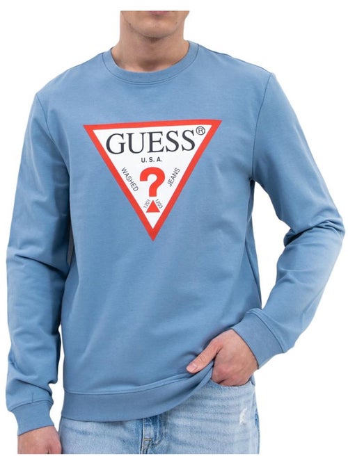 Guess heren blauwe sweatshirt met driehoek logo - Kiabi Guess heren blauwe sweatshirt met driehoek logo - Kiabi