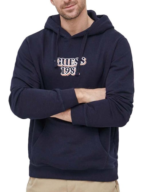 Guess heren hoodie marineblauw geborduurd - Kiabi