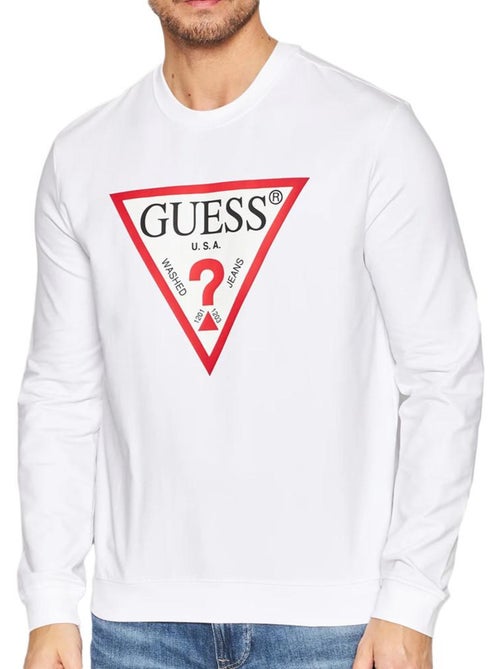 Guess heren sweatshirt met driehoek logo wit - Kiabi Guess heren sweatshirt met driehoek logo wit - Kiabi