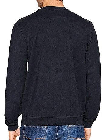Guess heren sweatshirt met driehoekig logo - marineblauw