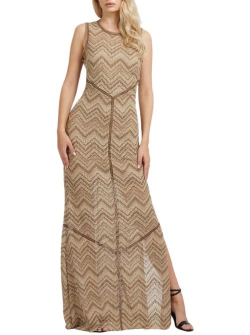 Guess janet bruine jurk voor dames - Kiabi
