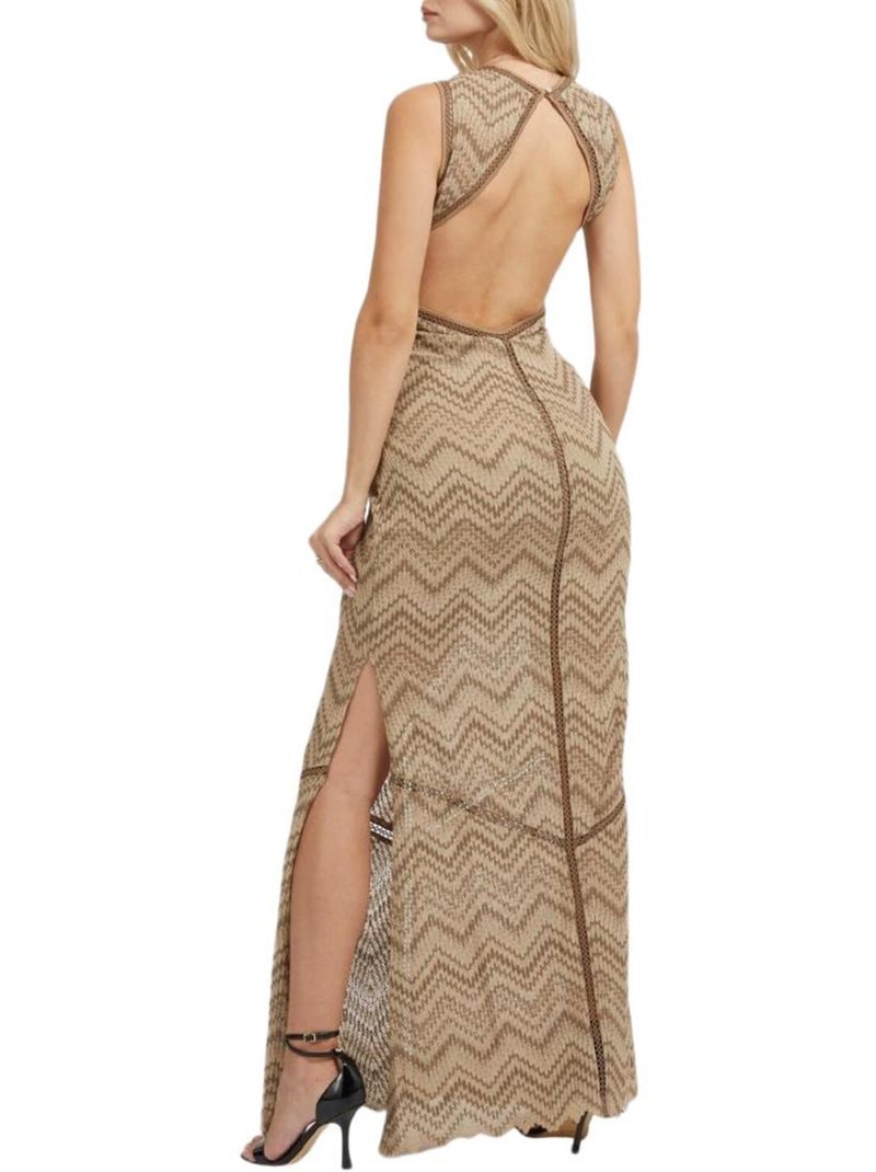 Guess janet bruine jurk voor dames Cappuccinobruin - Kiabi