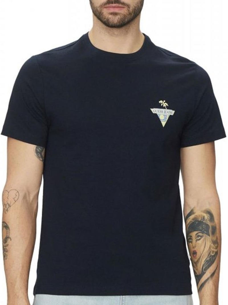 Guess palm tree t-shirt voor heren - marineblauw Marineblauw - Kiabi