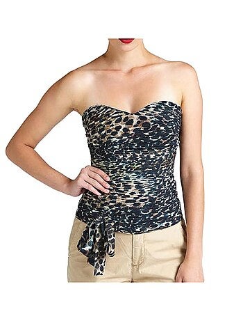 Guess saskia luipaard bustier top dames