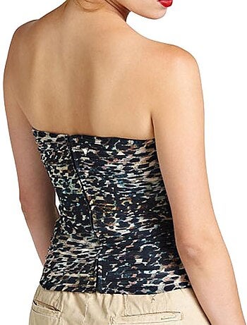 Guess saskia luipaard bustier top dames