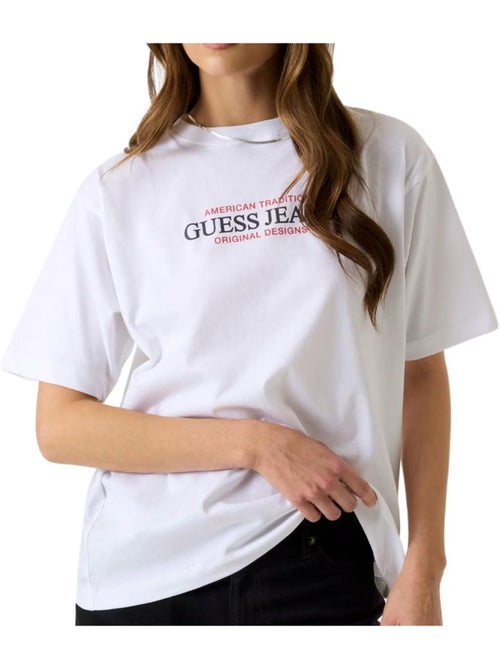 Guess t-shirt dames wit - american collectie - Kiabi