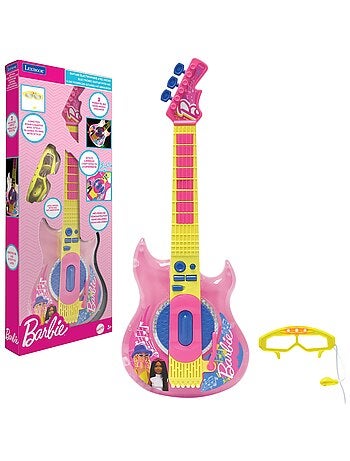 Guitare électronique lumineuse avec lunettes et micro barbie