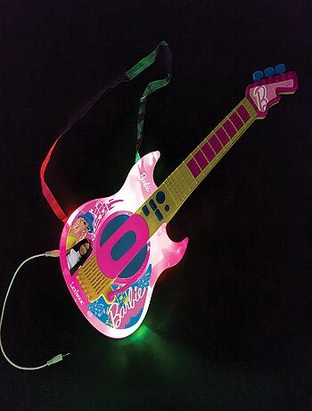 Guitare électronique lumineuse avec lunettes et micro barbie