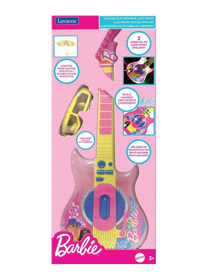 Guitare électronique lumineuse avec lunettes et micro barbie Rose - Kiabi