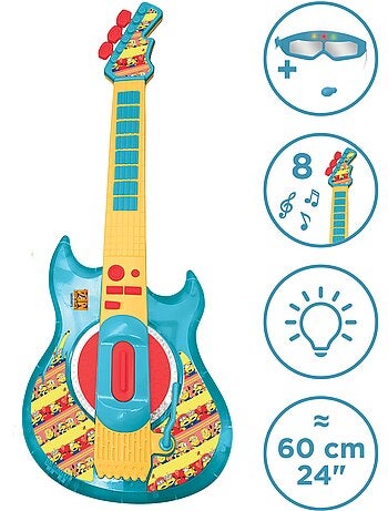 Guitare électronique lumineuse avec lunettes et micro minions