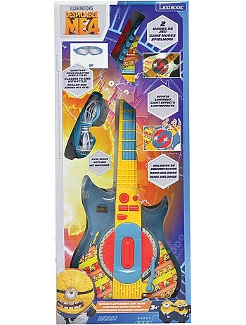 Guitare électronique lumineuse avec lunettes et micro minions