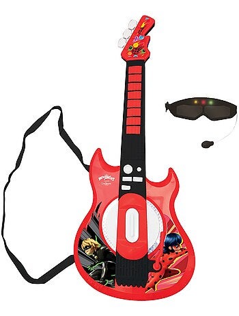 Guitare électronique lumineuse avec lunettes et micro miraculous