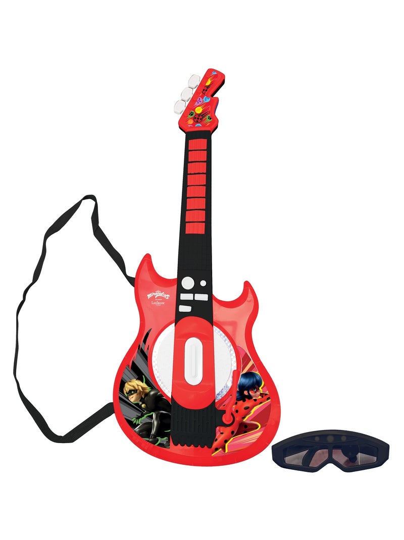 Guitare électronique lumineuse avec lunettes et micro miraculous Rouge - Kiabi