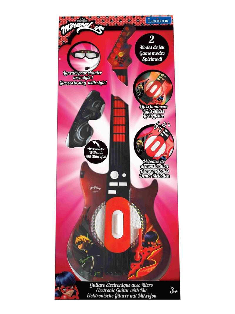 Guitare électronique lumineuse avec lunettes et micro miraculous Rouge - Kiabi