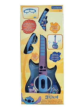 Guitare électronique lumineuse avec lunettes et micro stitch