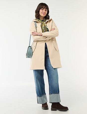 Gummy parka met capuchon