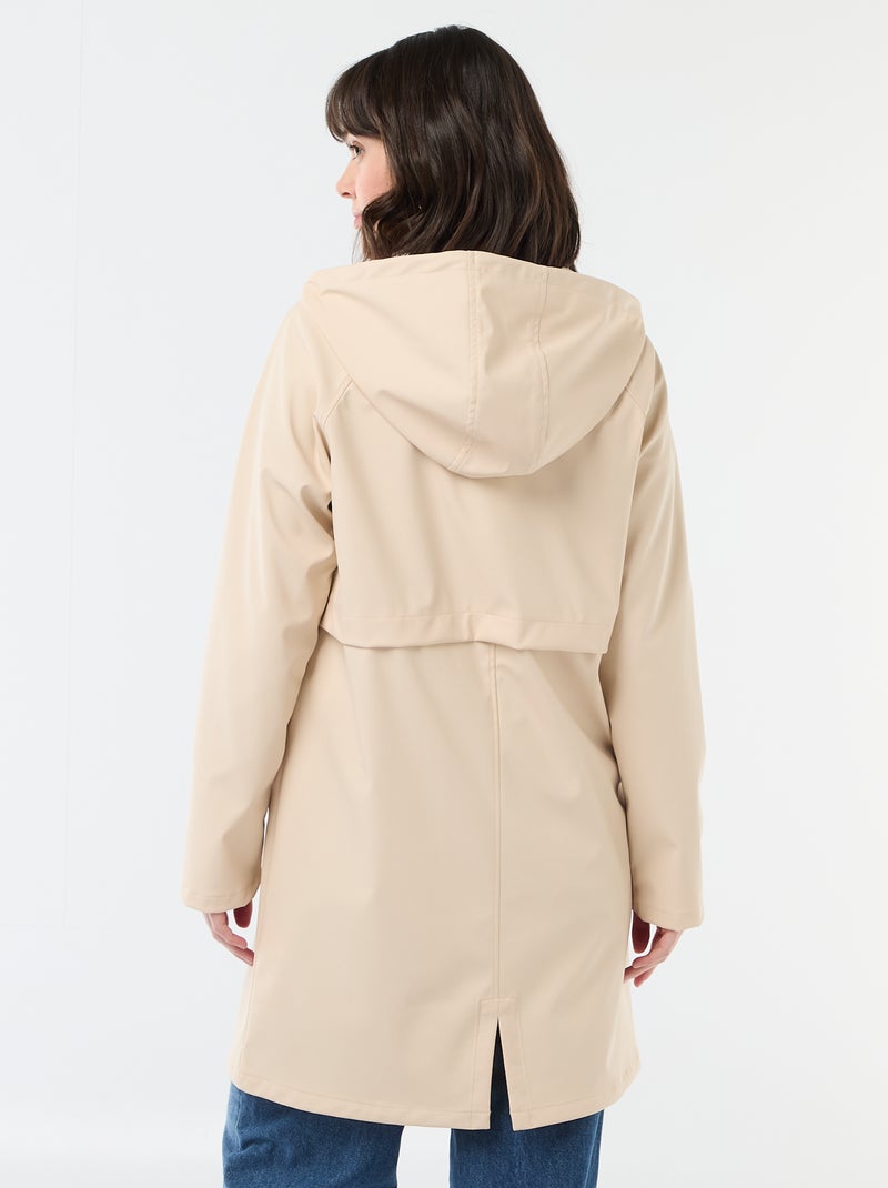 Gummy parka met capuchon Biege - Kiabi