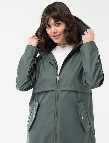 Gummy parka met capuchon