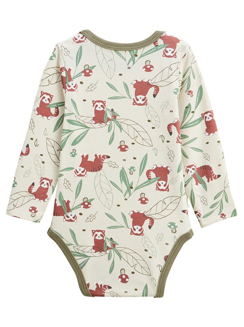 Gustin 2-pack babyrompertjes met lange mouwen Kaki - Kiabi