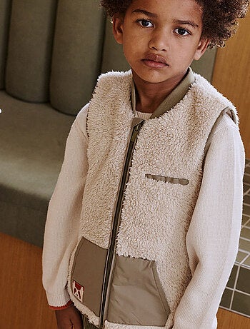 Gustin mouwloze Sherpa-jas voor kinderen