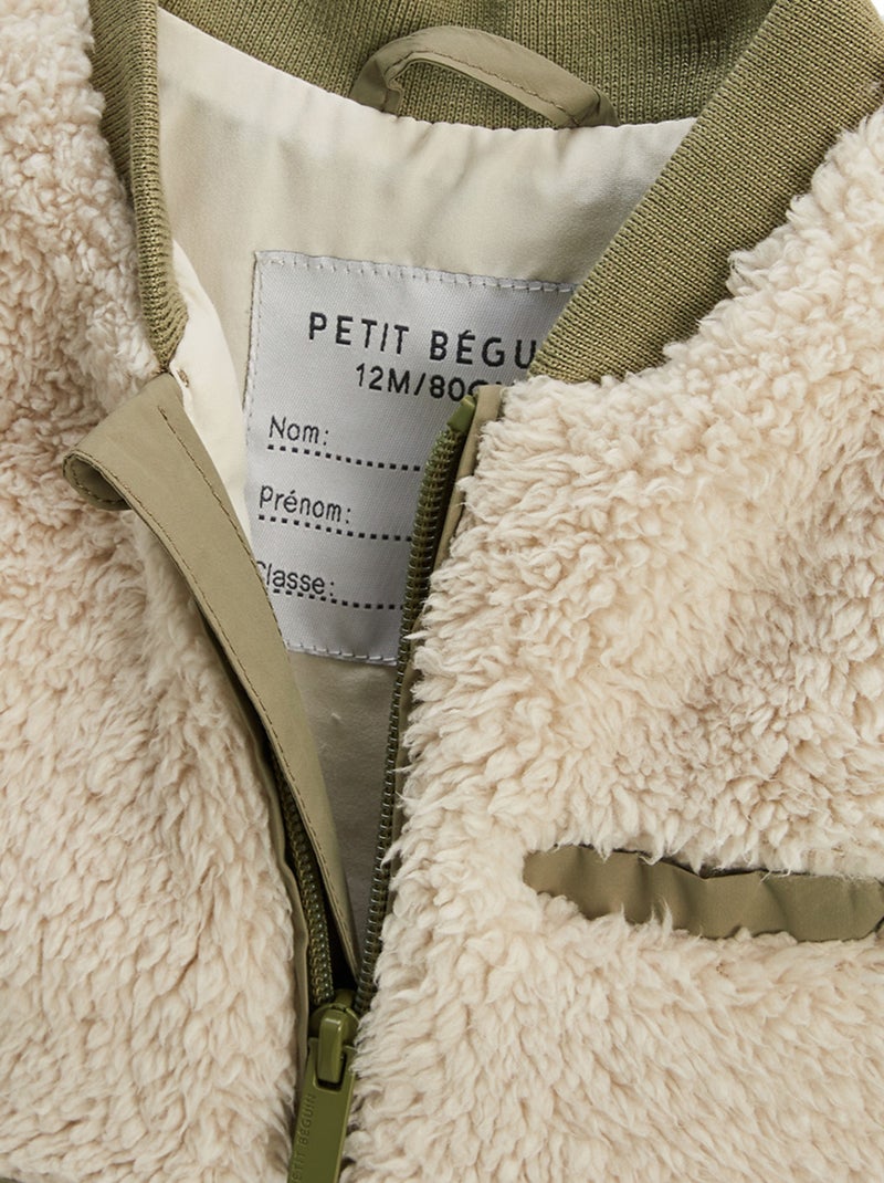 Gustin mouwloze Sherpa-jas voor kinderen Beige - Kiabi