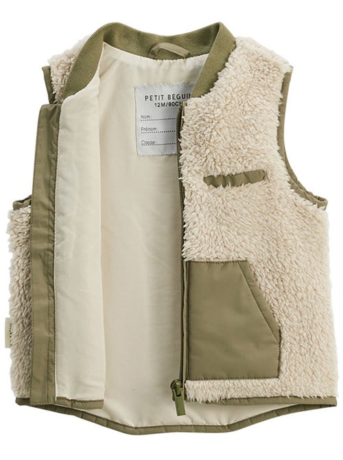 Gustin mouwloze Sherpa-jas voor kinderen - Kiabi Gustin mouwloze Sherpa-jas voor kinderen - Kiabi