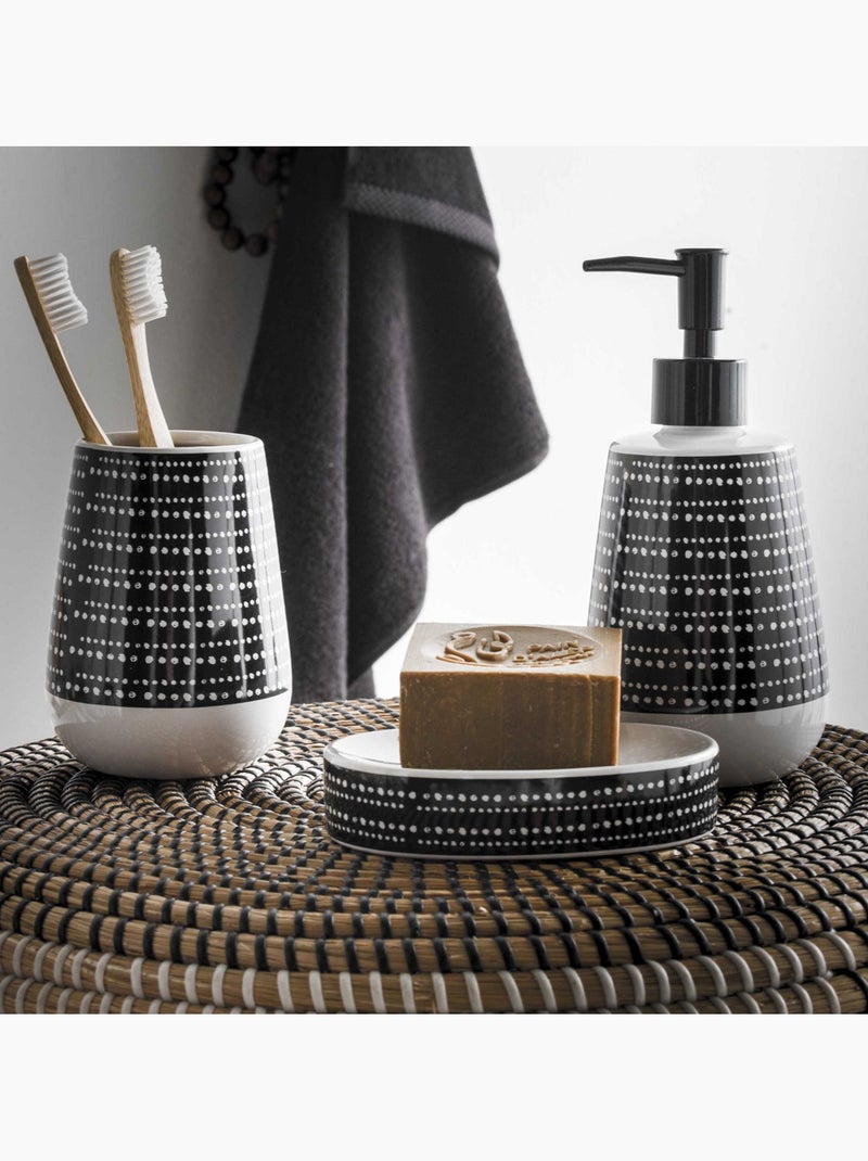 Guy Levasseur - Distributeur de savon à motifs en céramique Noir Noir - Kiabi