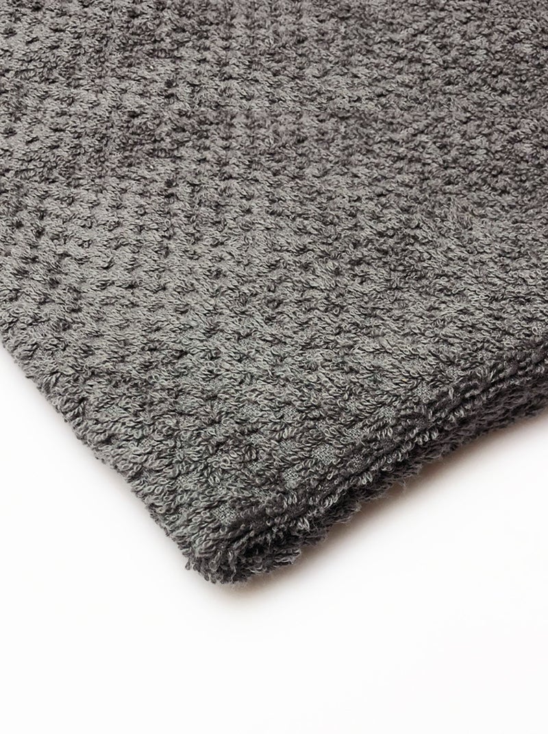 Guy Levasseur - Lot 2 serviettes de bain 70x140 coton éponge gris anthracite - Kiabi