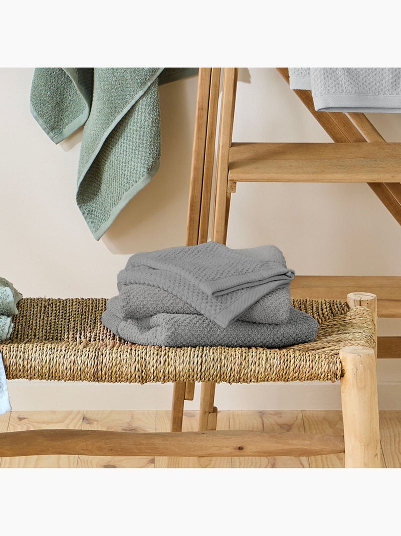 Guy Levasseur - Lot 2 serviettes de bain et 2 gants de toilette Gris foncé - Kiabi