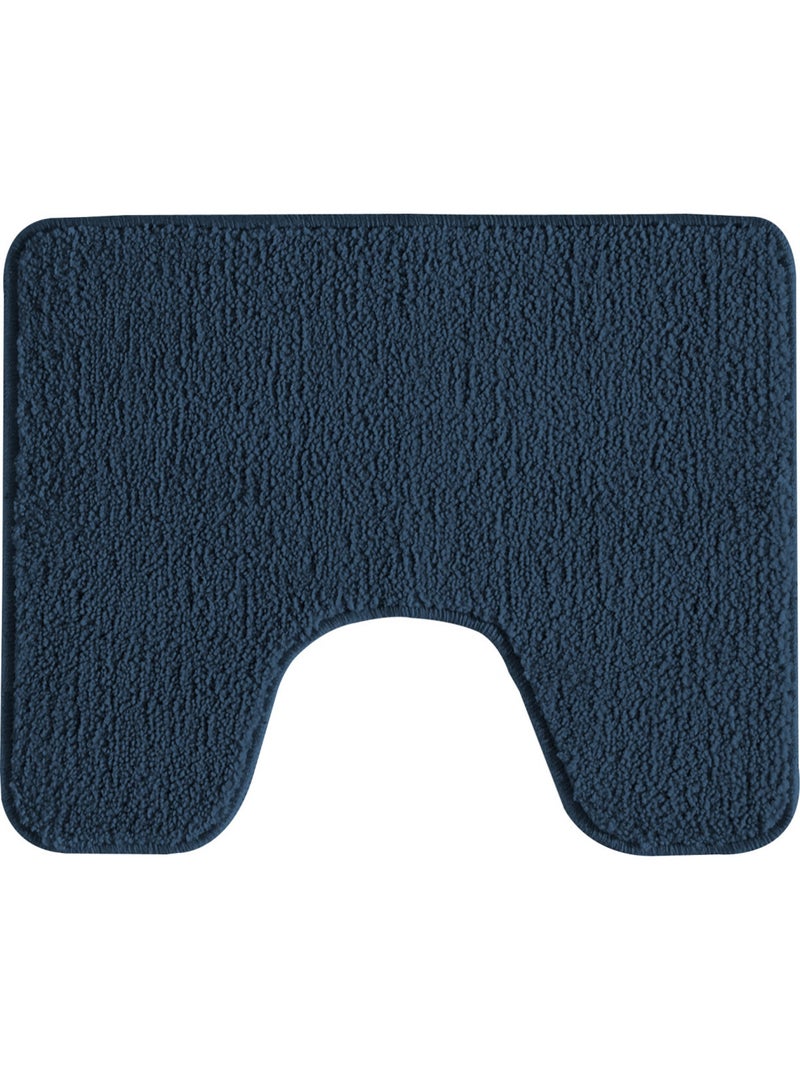 Guy Levasseur - Lot de 2 tapis de bain polyester 50x80cm + 50x40cm Bleu marine - Kiabi