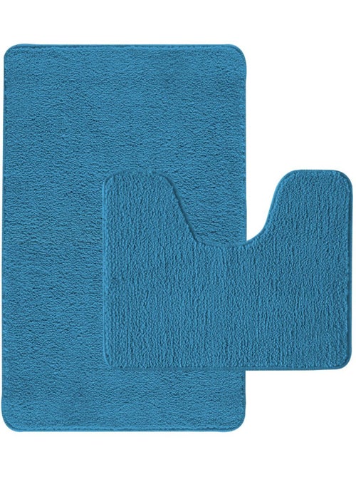 Guy Levasseur - Lot de 2 tapis de bain polyester 50x80cm + 50x40cm - Kiabi Guy Levasseur - Lot de 2 tapis de bain polyester 50x80cm + 50x40cm - Kiabi