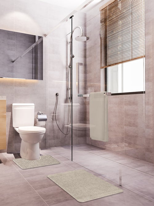 Guy Levasseur - Lot de 2 tapis de bain polyester 50x80cm + 50x40cm - Kiabi
