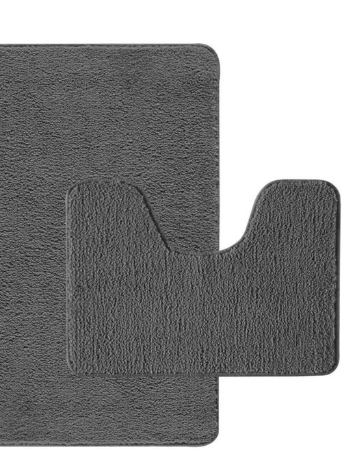 Guy Levasseur - Lot de 2 tapis de bain polyester 50x80cm + 50x40cm - Kiabi Guy Levasseur - Lot de 2 tapis de bain polyester 50x80cm + 50x40cm - Kiabi