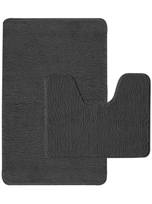 Guy Levasseur - Lot de 2 tapis de bain polyester 50x80cm + 50x40cm - Kiabi