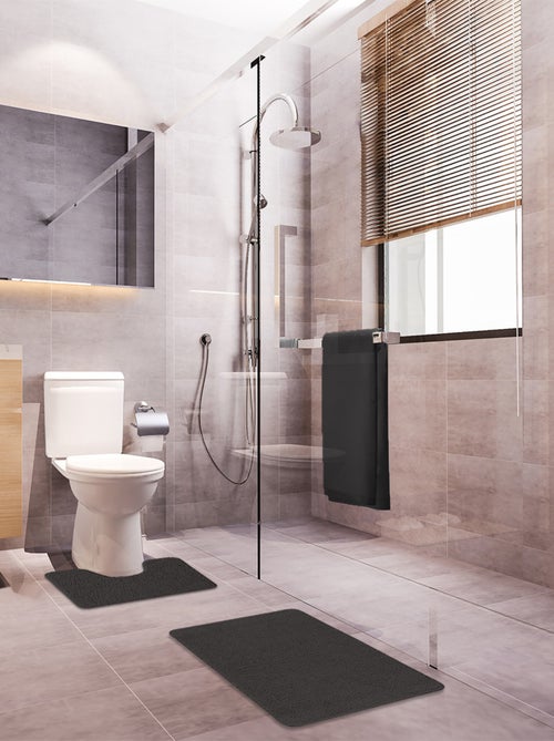 Guy Levasseur - Lot de 2 tapis de bain polyester 50x80cm + 50x40cm - Kiabi
