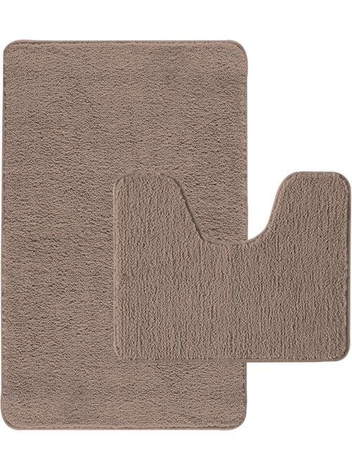 Guy Levasseur - Lot de 2 tapis de bain polyester 50x80cm + 50x40cm - Kiabi Guy Levasseur - Lot de 2 tapis de bain polyester 50x80cm + 50x40cm - Kiabi
