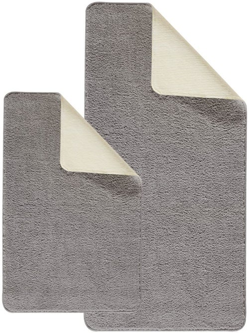 Guy Levasseur - Lot de 2 tapis de bain polyester 60x120cm + 50x80cm - Kiabi