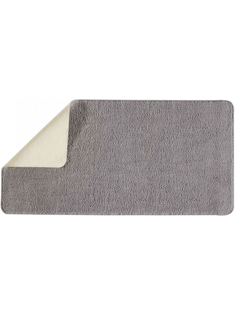 Guy Levasseur - Lot de 2 tapis de bain polyester 60x120cm + 50x80cm Gris foncé - Kiabi