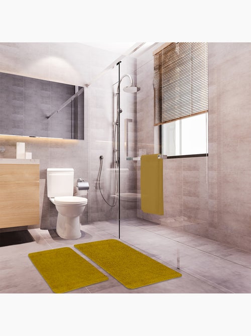 Guy Levasseur - Lot de 2 tapis de bain polyester 60x120cm + 50x80cm - Kiabi