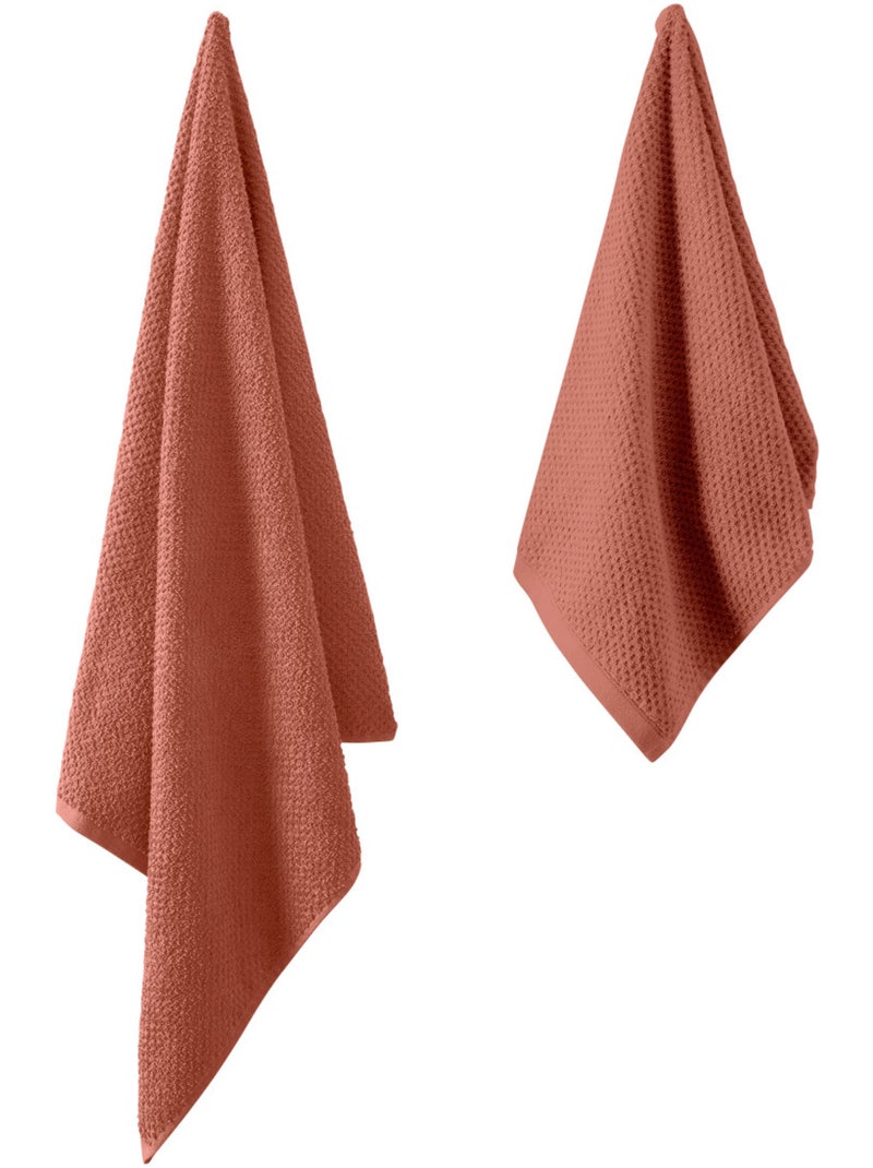 Guy Levasseur - Lot serviette de bain 70x140 et serviette de toilette 50x90 Rose fushia - Kiabi