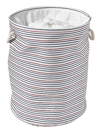 Guy levasseur - panier à linge pliable 60l rayé en polycoton