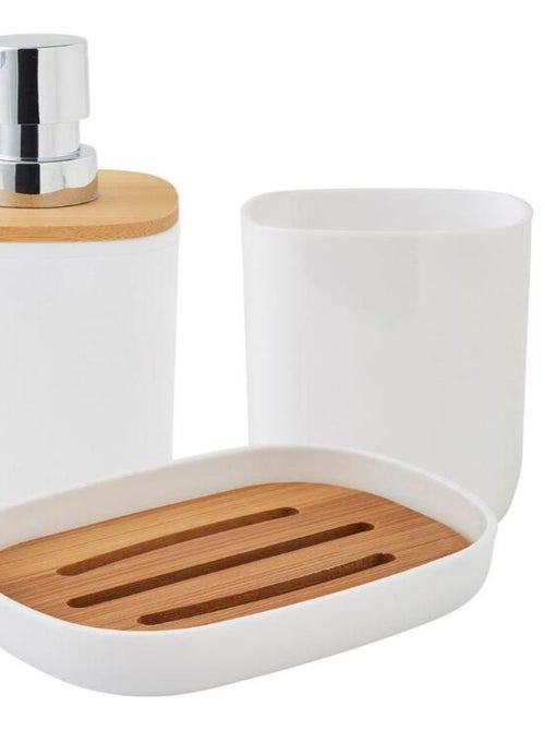 Guy Levasseur - Set salle de bain 3 pièces uni en bambou - Kiabi