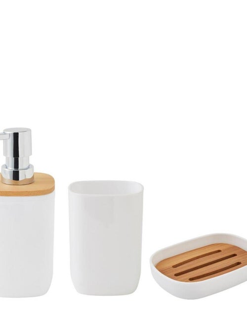 Guy Levasseur - Set salle de bain 3 pièces uni en bambou - Kiabi