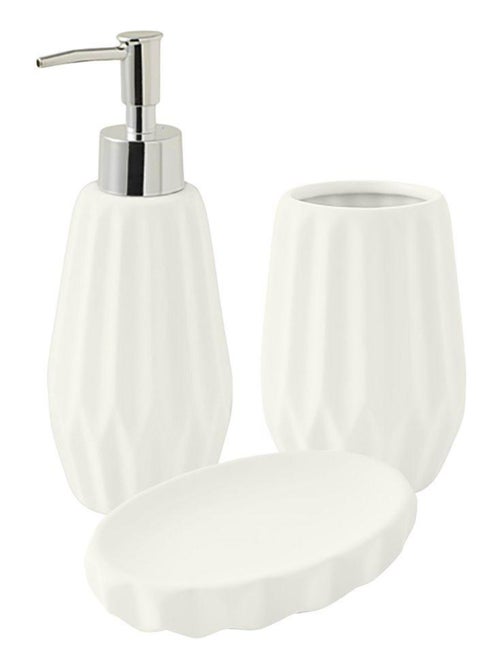 Guy Levasseur - Set salle de bain à relief 3 pièces céramique - Kiabi