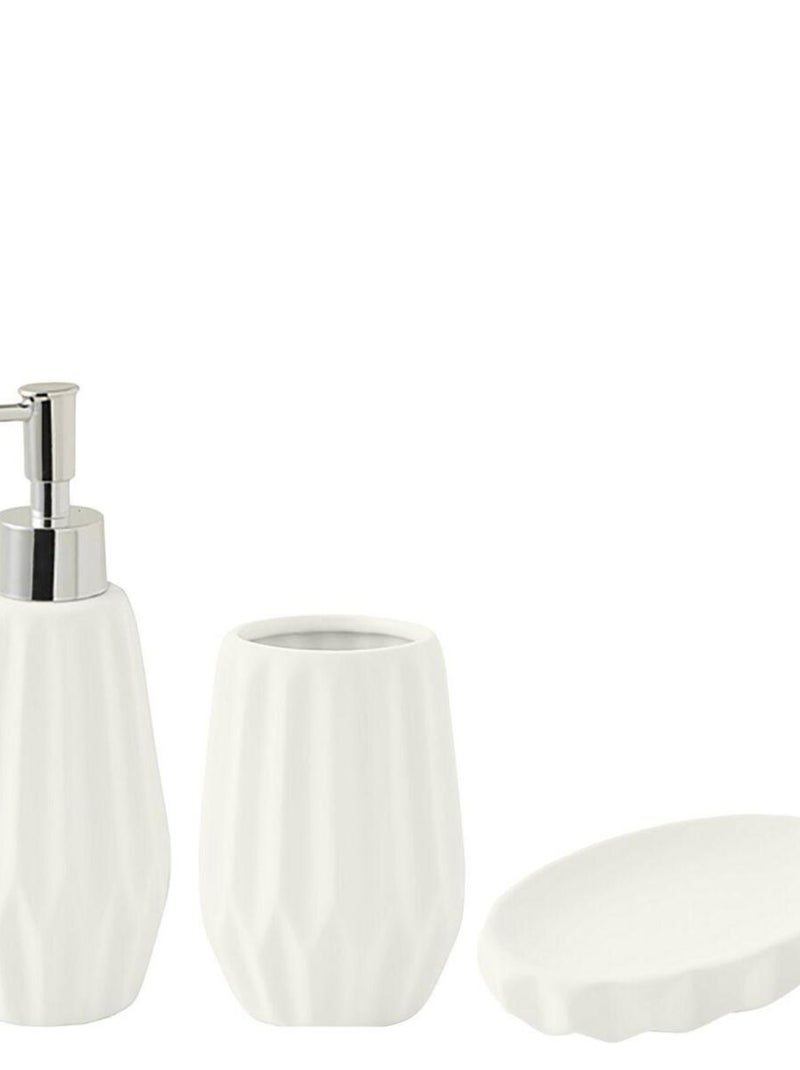 Guy Levasseur - Set salle de bain à relief 3 pièces céramique Blanc - Kiabi