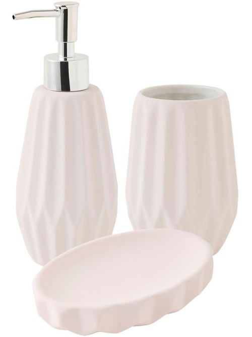 Guy Levasseur - Set salle de bain à relief 3 pièces céramique - Kiabi